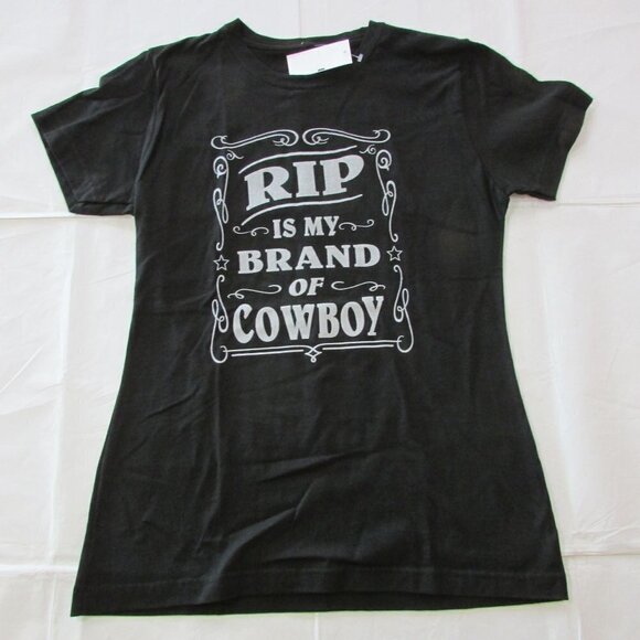 Yellowstone Paramount Women's Short Sleeve Rip Is my Brand Of Cowboy T-shirt Bla - Picture 1 of 2